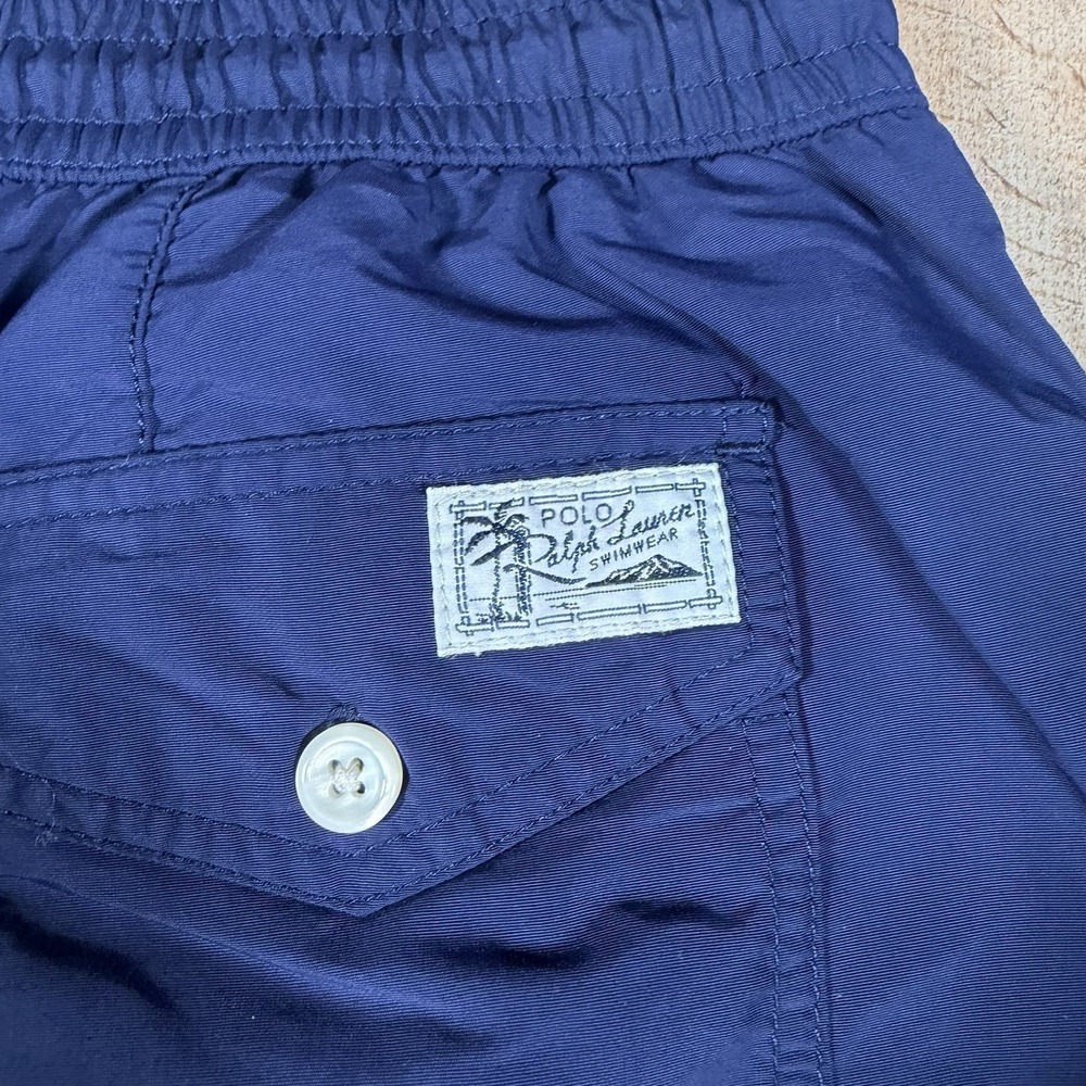 Polo Ralph Lauren Mens XL Swim Trunks Shorts Navy Red Yellow Pony Mesh Lined - Picture 4 of 8